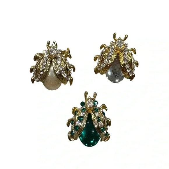 Set of 3 Beetle Brooches - Picture 1 of 1